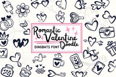 Romantic Valentine Doodle by PraewDesigns — Dingbats Font — thumbnail 1