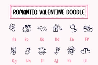 Romantic Valentine Doodle by PraewDesigns — Dingbats Font — thumbnail 2