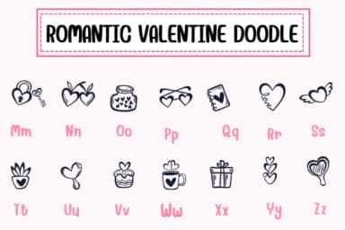 Romantic Valentine Doodle by PraewDesigns — Dingbats Font — thumbnail 3