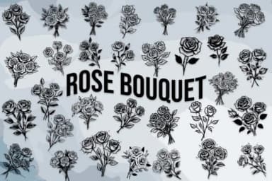 Rose Bouquet by MOMAT THIRTYONE — Dingbats Font — thumbnail 1