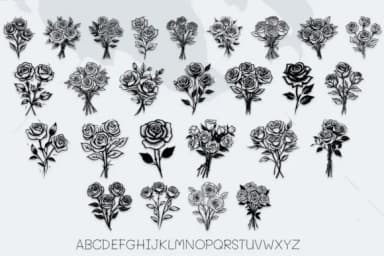 Rose Bouquet by MOMAT THIRTYONE — Dingbats Font — thumbnail 2