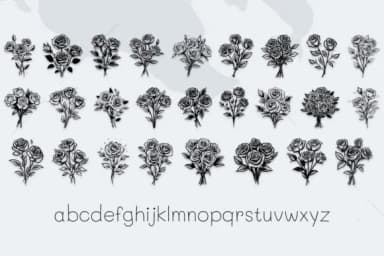 Rose Bouquet by MOMAT THIRTYONE — Dingbats Font — thumbnail 3