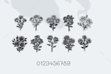 Rose Bouquet by MOMAT THIRTYONE — Dingbats Font — thumbnail 4