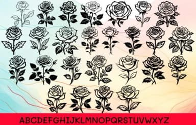 Rose Flower in Love by MOMAT THIRTYONE — Dingbats Font — thumbnail 2