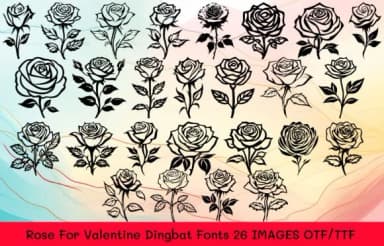 Rose for Valentine by MOMAT THIRTYONE — Dingbats Font — thumbnail 1
