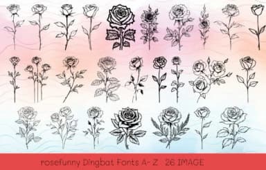 Rose Funny by MOMAT THIRTYONE — Dingbats Font — thumbnail 1