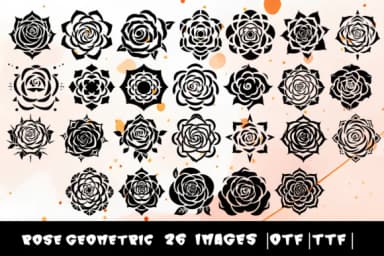 Rose Geometric by MOMAT THIRTYONE — Dingbats Font — thumbnail 1