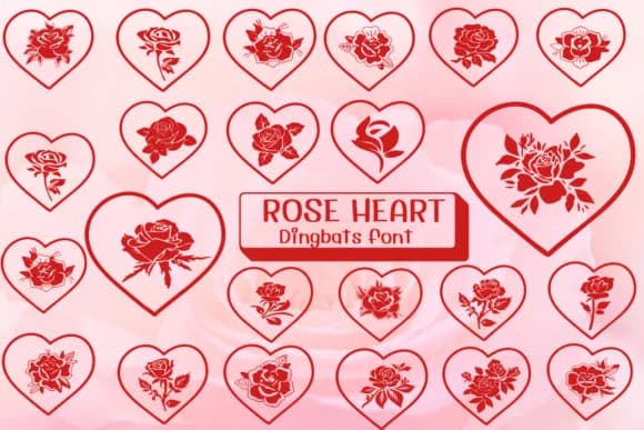 Rose Heart by Ketsarin — Dingbats Font