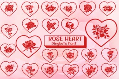 Rose Heart by Ketsarin — Dingbats Font — thumbnail 1
