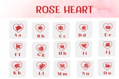Rose Heart by Ketsarin — Dingbats Font — thumbnail 2