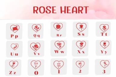 Rose Heart by Ketsarin — Dingbats Font — thumbnail 3