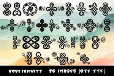 Rose Infinity by MOMAT THIRTYONE — Dingbats Font — thumbnail 1