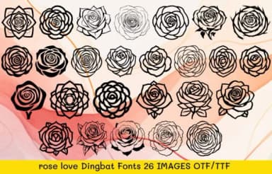 Rose Love by MOMAT THIRTYONE — Dingbats Font — thumbnail 1