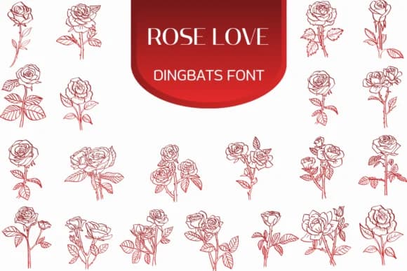 Rose Love by Heartcraft Atelier — Dingbats Font