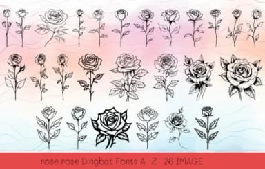 Rose Rose by MOMAT THIRTYONE — Dingbats Font — thumbnail 1