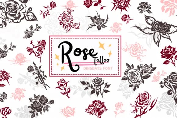Rose Tattoo by PraewDesigns — Dingbats Font