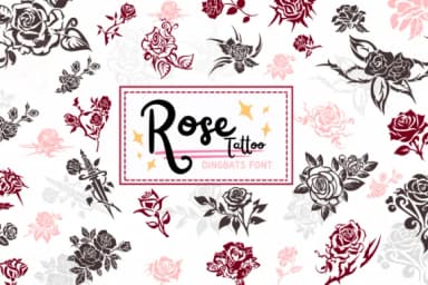 Rose Tattoo by PraewDesigns — Dingbats Font — thumbnail 1