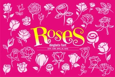 Roses by Onoborgol — Dingbats Font — thumbnail 1