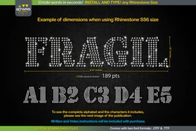 RS03 Seal Bold Rhinestone Template TTF by ArtWorks Designs — Slab Serif Font — thumbnail 1