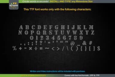 RS03 Seal Bold Rhinestone Template TTF by ArtWorks Designs — Slab Serif Font — thumbnail 2