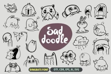 Sad Doodle by onoborgol — Dingbats Font — thumbnail 1