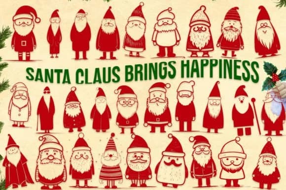 Santa Claus Brings Happiness by MOMAT THIRTYONE — Dingbats Font
