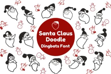 Santa Claus Doodle by Nun Sukhwan — Dingbats Font — thumbnail 1