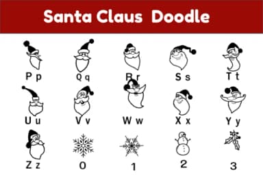 Santa Claus Doodle by Nun Sukhwan — Dingbats Font — thumbnail 3