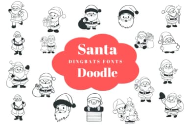 Santa Doodle by Suphitchaya — Dingbats Font — thumbnail 1