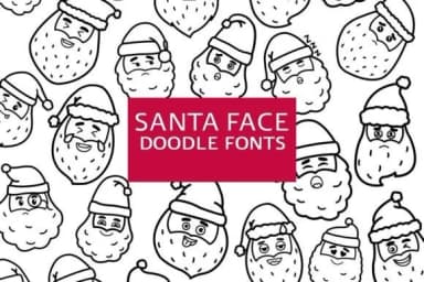 Santa Face Doodle by digitalplannerland — Dingbats Font — thumbnail 1