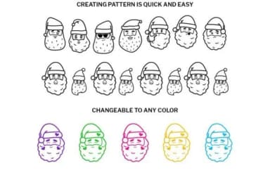 Santa Face Doodle by digitalplannerland — Dingbats Font — thumbnail 3