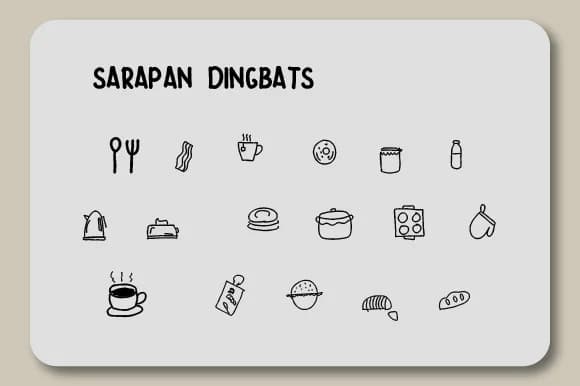 Sarapan by Ciriative — Dingbats Font — preview 1