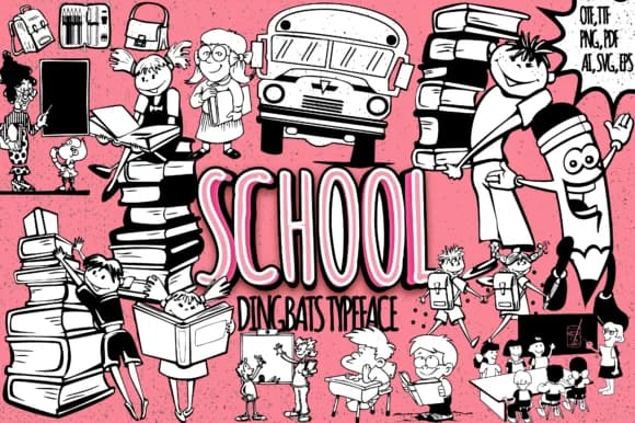 School by Minimalistartstudio — Dingbats Font