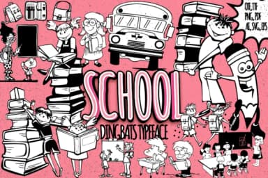 School by Minimalistartstudio — Dingbats Font — thumbnail 1