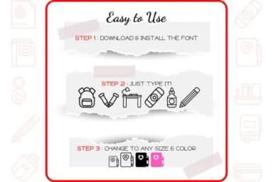 School Alphabet by WADLEN — Dingbats Font — thumbnail 4