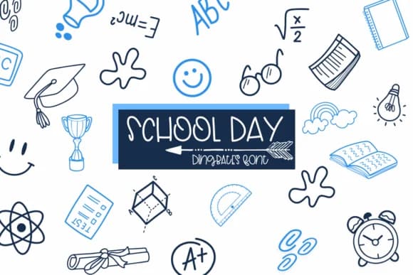 School Day by Sirinart — Dingbats Font