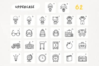 School Doodle by Babymimiart — Dingbats Font — thumbnail 8