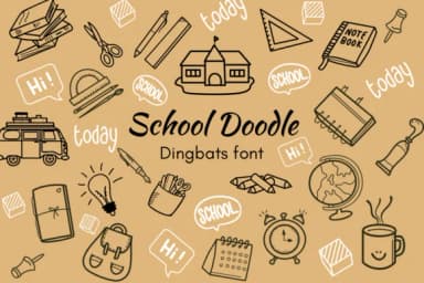 School Doodle by Nun Sukhwan — Dingbats Font — thumbnail 1