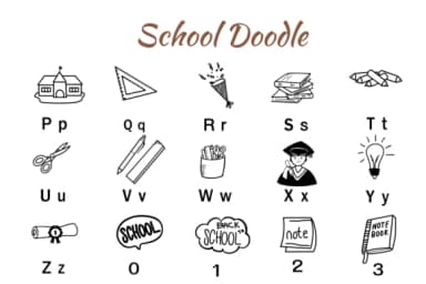 School Doodle by Nun Sukhwan — Dingbats Font — thumbnail 3