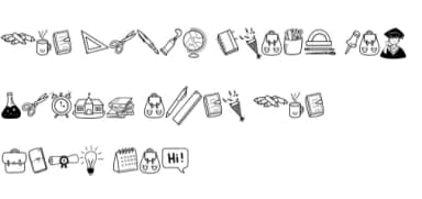 School Doodle by Nun Sukhwan — Dingbats Font — thumbnail 8