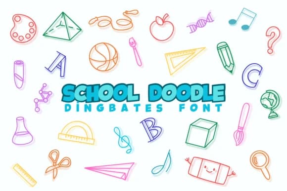 School Doodle by Chonada — Dingbats Font