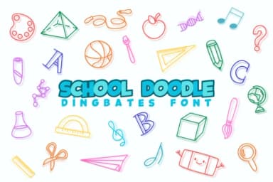 School Doodle by Chonada — Dingbats Font — thumbnail 1