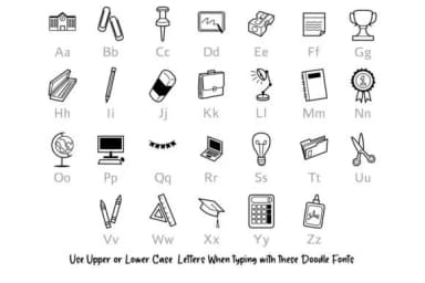 School Doodle by digitalplannerland — Dingbats Font — thumbnail 2
