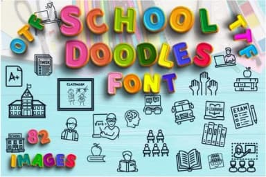 School Doodles by Mary Kay's Magic — Dingbats Font — thumbnail 1