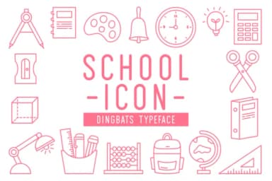 School Icon by Creative Keelik — Dingbats Font — thumbnail 1