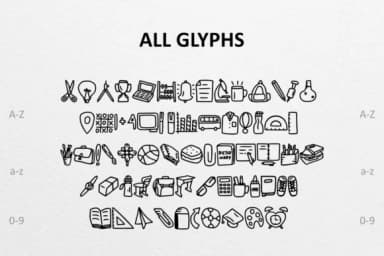 School Stuff by CrafterFonts — Dingbats Font — thumbnail 2