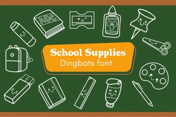 School Supplies by Nun Sukhwan — Dingbats Font