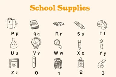 School Supplies by Nun Sukhwan — Dingbats Font — thumbnail 3