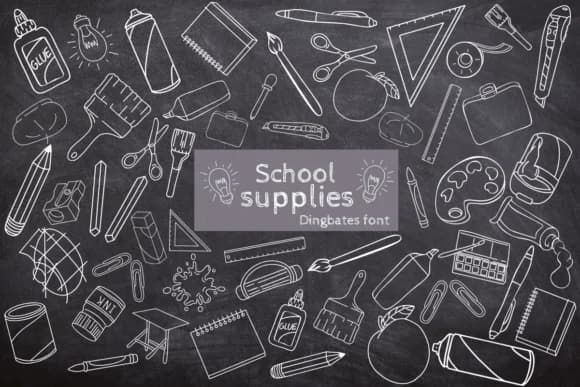School Supplies by Chonada — Dingbats Font