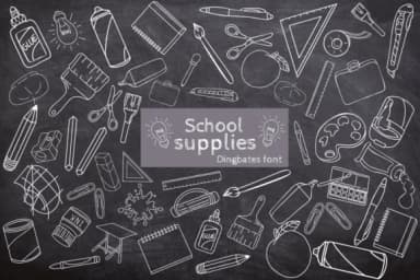School Supplies by Chonada — Dingbats Font — thumbnail 1